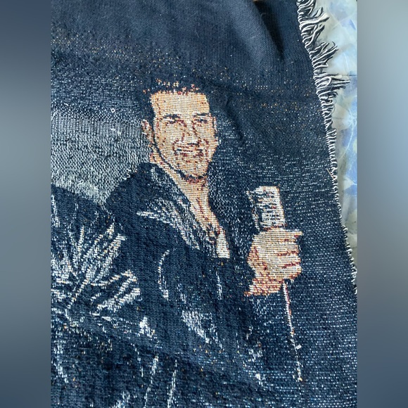 NSYNC Vintage 90s Tapestry Blanket Justin Timberlake Woven Afgan Throw 55”x48” - Picture 8 of 14
